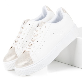 Geknotete Sneakers mit Schlangenmuster weiß 2