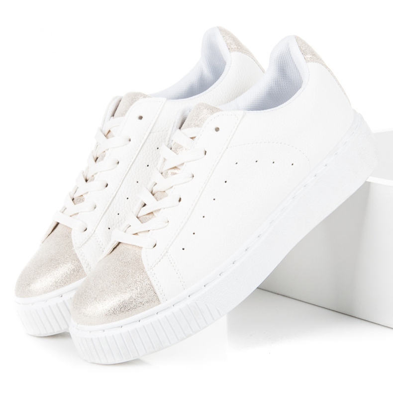 Geknotete Sneakers mit Schlangenmuster weiß 2