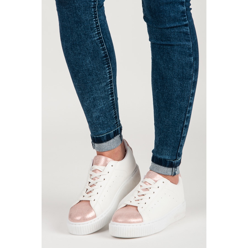 Geknotete Sneakers mit Schlangenmuster weiß 2