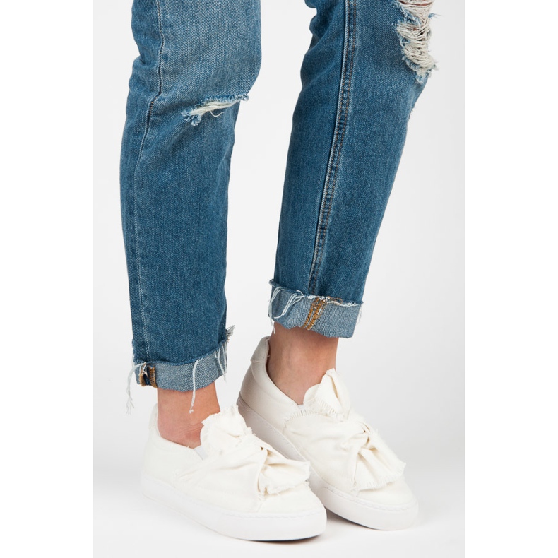 Slip-On-Sneakers mit Schleife weiß 2