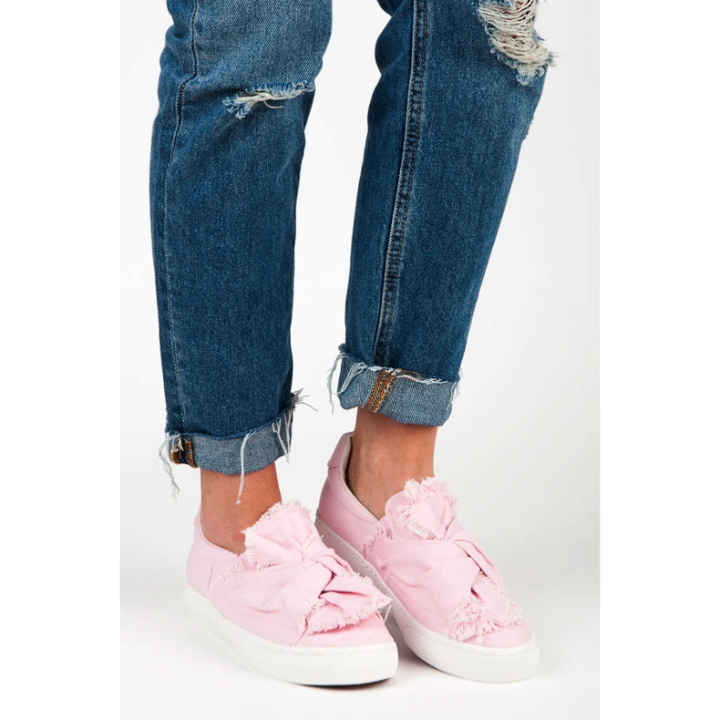 Slip-On-Sneakers mit Schleife rosa 2
