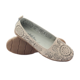 Filippo Lords durchbrochene Ballerinas F 080 beige 3