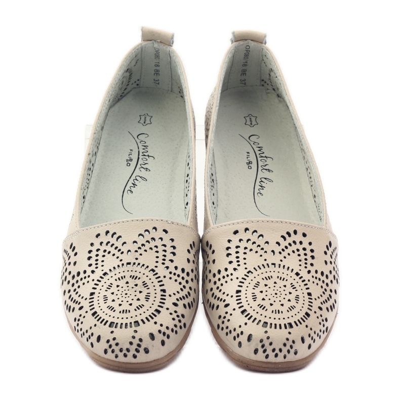 Filippo Lords durchbrochene Ballerinas F 080 beige 4