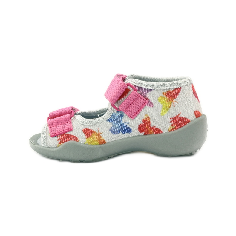 Befado Kinderschuhe Hausschuhe Sandalen 242p075 rosa grau 2