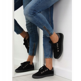 Schwarze Damenturnschuhe AK03P Schwarz grau 1