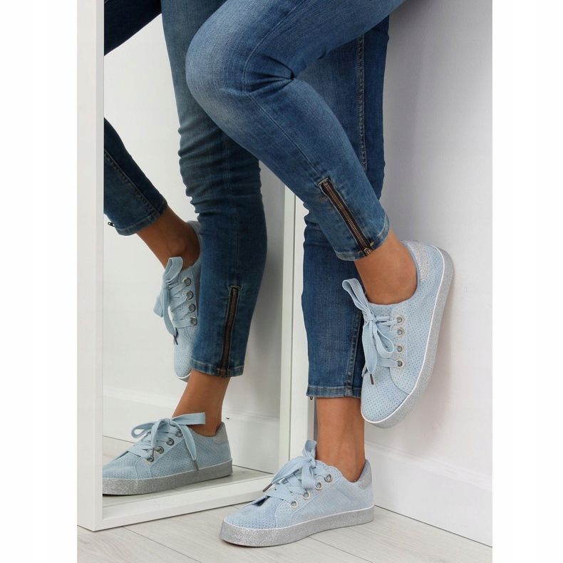 Blaue Damen Sneaker AK03P Blau grau 1