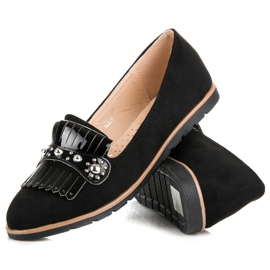 Seastar Wildleder-Loafer mit Fransen schwarz 2