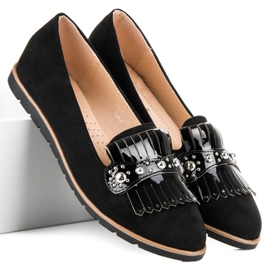 Seastar Wildleder-Loafer mit Fransen schwarz 1
