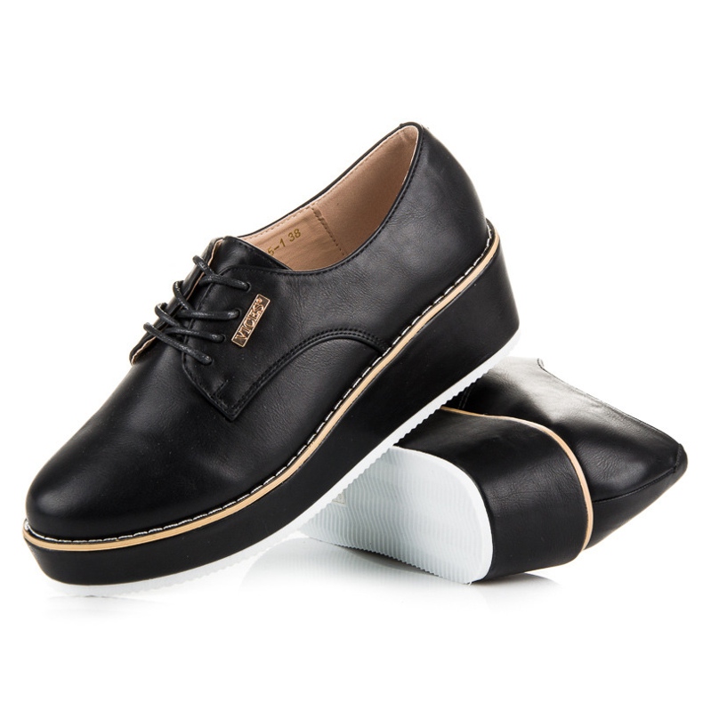 Vices Gebundene Keilschuhe Laster schwarz 2