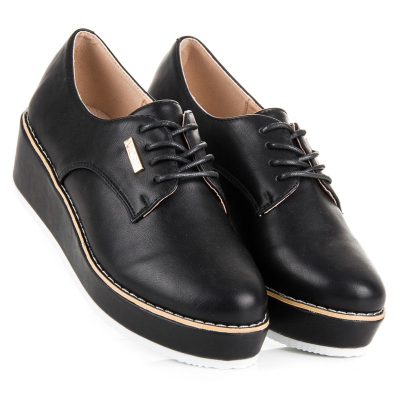 Vices Gebundene Keilschuhe Laster schwarz 1