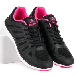 Schwarze Turnschuhe zum Schnüren rosa 2