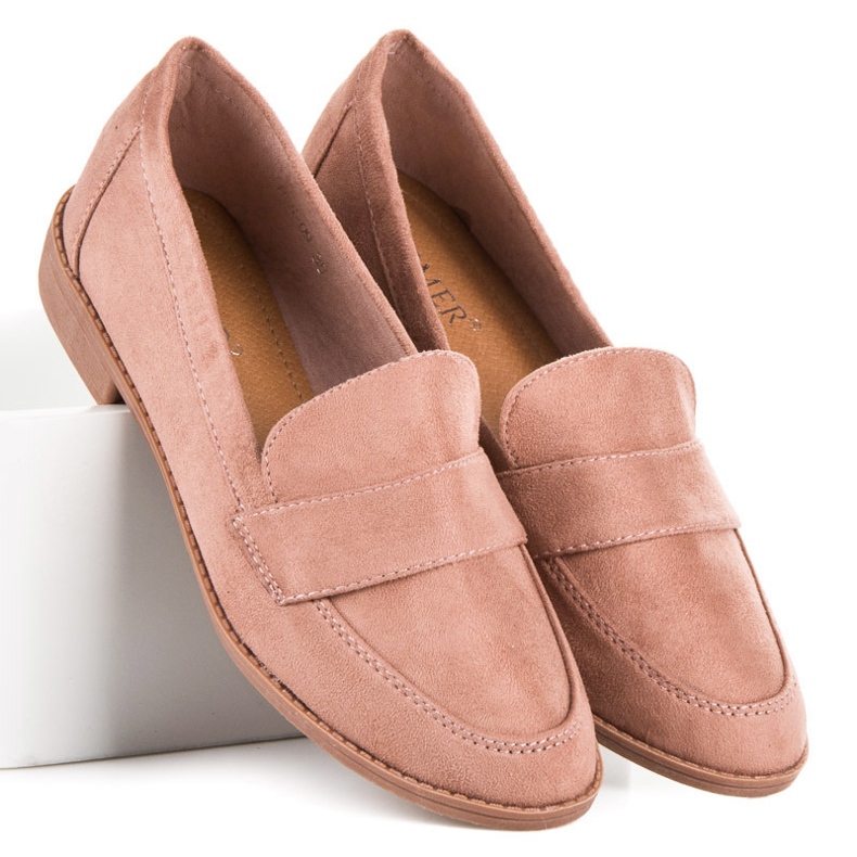 Comer Loafer aus rosafarbenem Wildleder 1