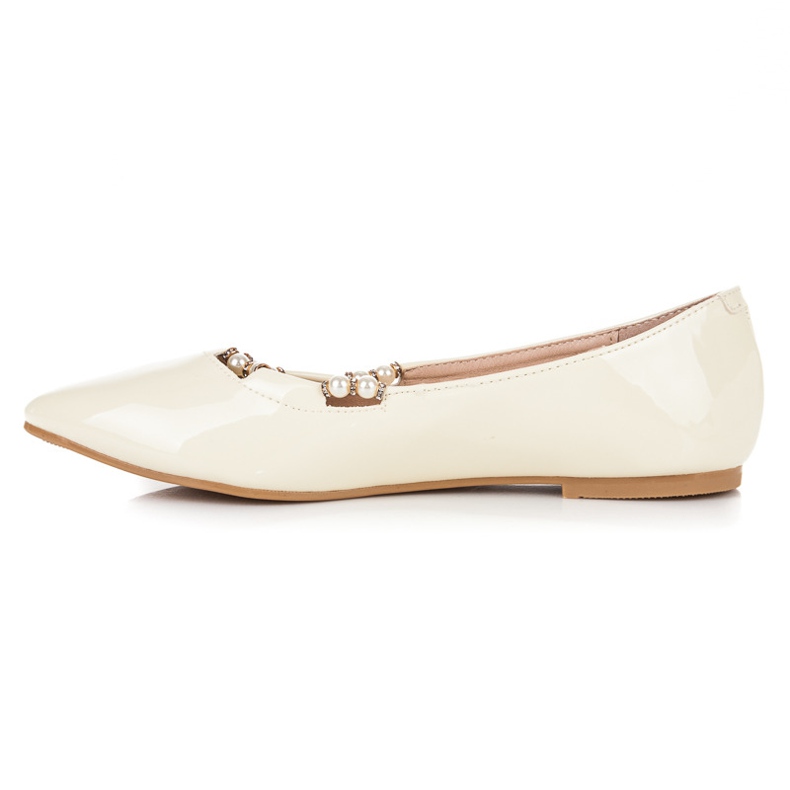 Vices Lackierte Ballerinas in spitzen Schraubstöcken gelb 1