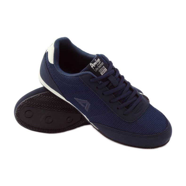 American Club American 7066 Marineblaue Joggingschuhe weiß 3