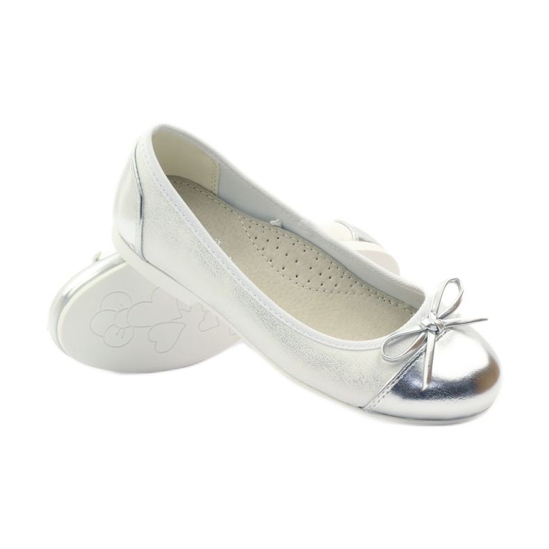 American Club Ballerinas mit amerikanischer Schleife weiß 3