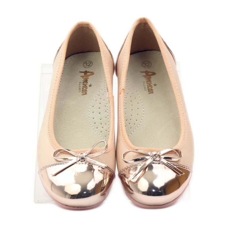 American Club Ballerinas mit amerikanischer Schleife rosa gelb weiß 4