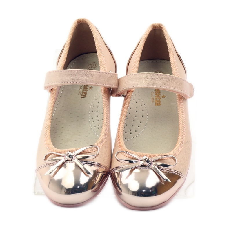 American Club Ballerinas mit Klettverschluss American 14297 rosa gelb 4