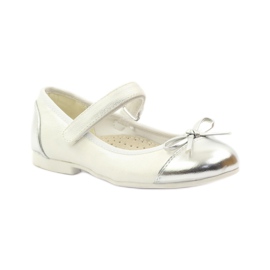 American Club Ballerinas mit Klettverschluss American 14297 grau weiß 1