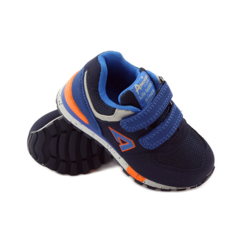 American Club Amerikanische 15110 Turnschuhe marineblau orange 3
