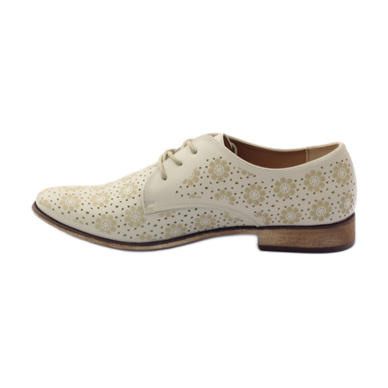 Sergio Leone Damenschuhe mit stylischen Blumen beige 2