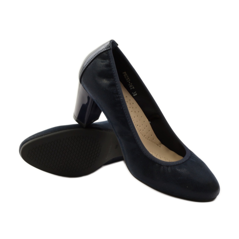 Sergio Leone Pumps auf einem Post 233 Marineblau 3