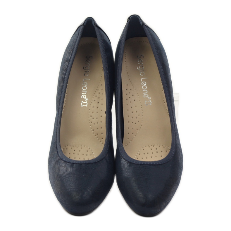 Sergio Leone Pumps auf einem Post 233 Marineblau 4
