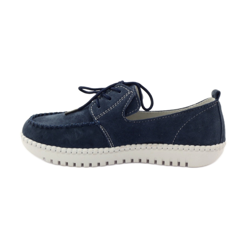 Leder Creepers Schuhe Filippo 020 navy blau 2