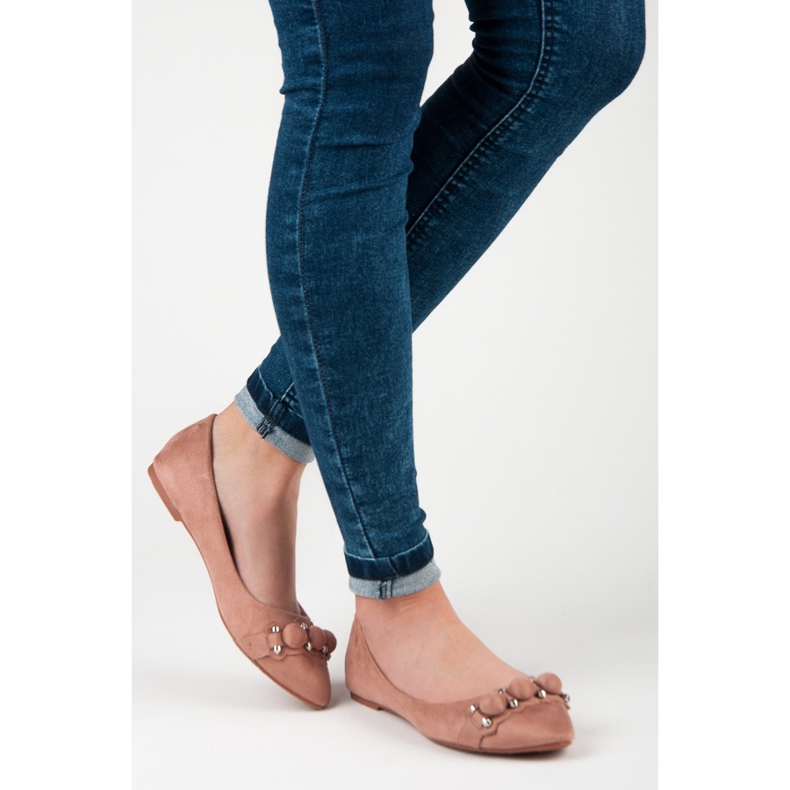 Seastar Wildleder Ballerina In Spitz rosa 2