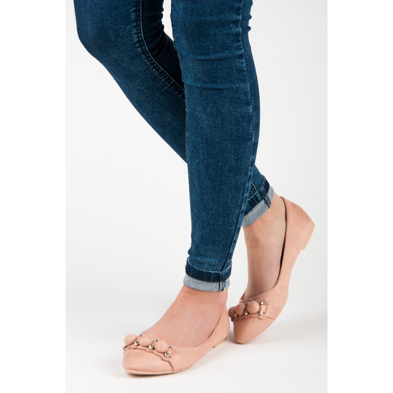 Seastar Wildleder-Ballerinas mit V-Ausschnitt rosa 2