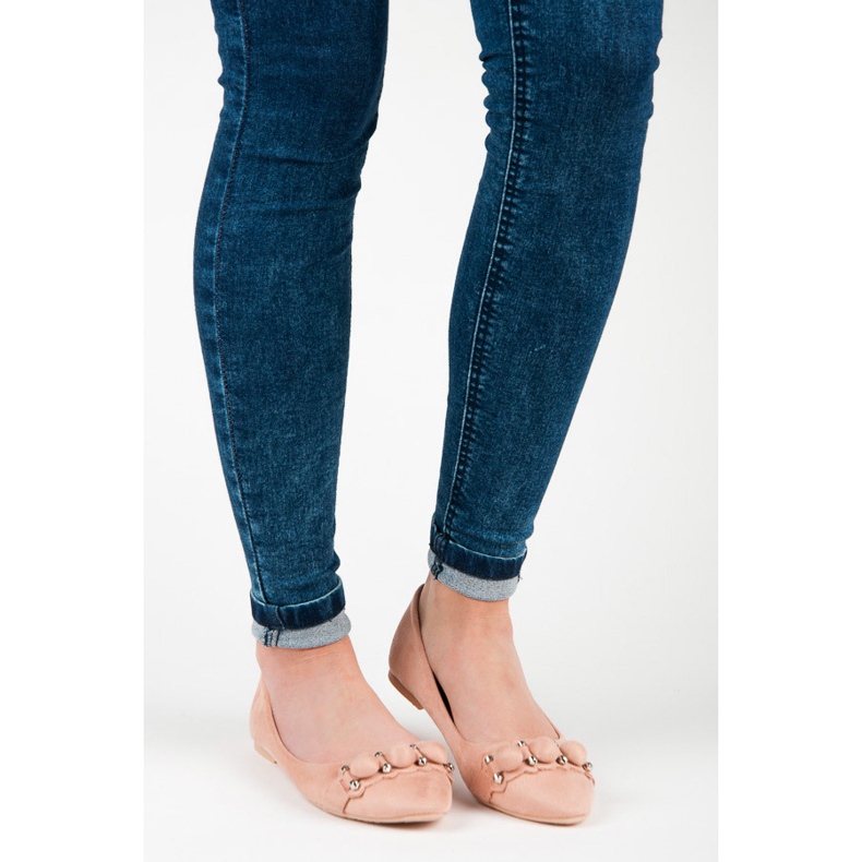 Seastar Wildleder-Ballerinas mit V-Ausschnitt rosa 1