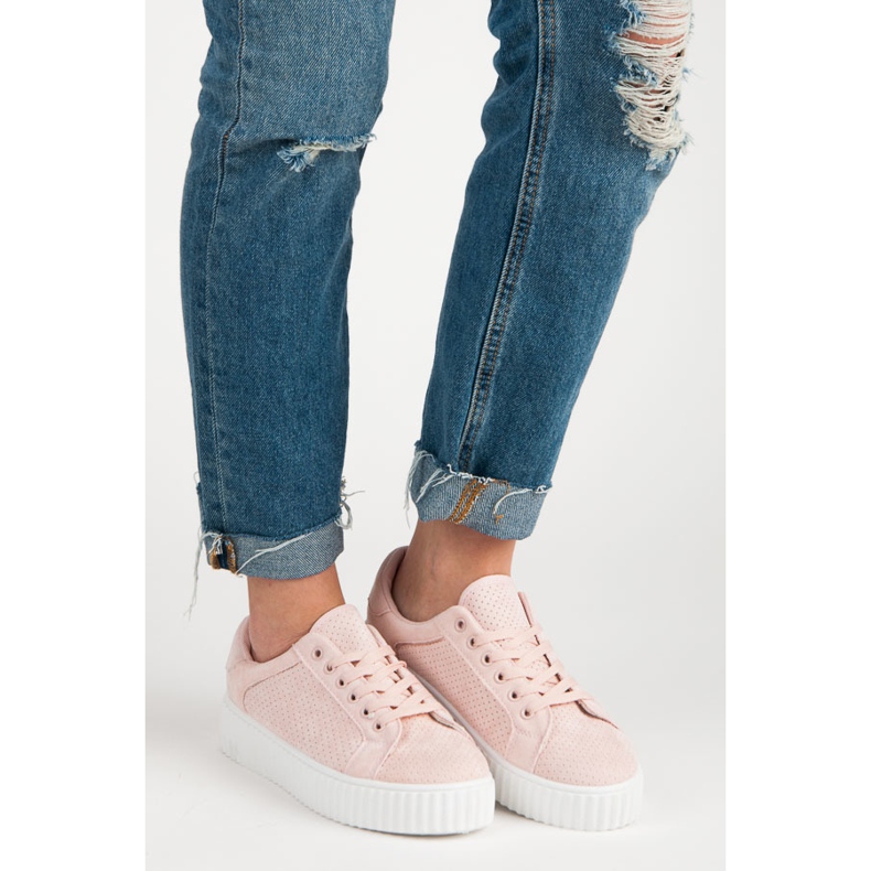 Seastar Wildleder-Sneaker auf der Plattform rosa 1