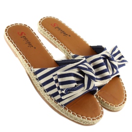 LL-133P D.BLUE Marineblaue Espadrilles-Hausschuhe 1