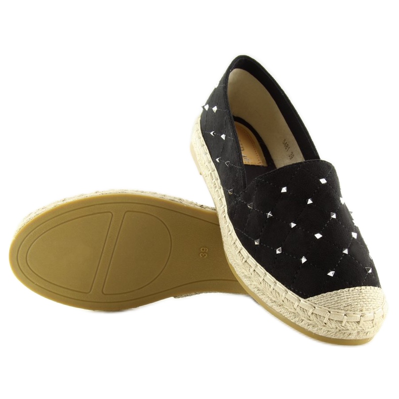 Schwarze Espadrilles mit Nieten 5481 schwarz 1