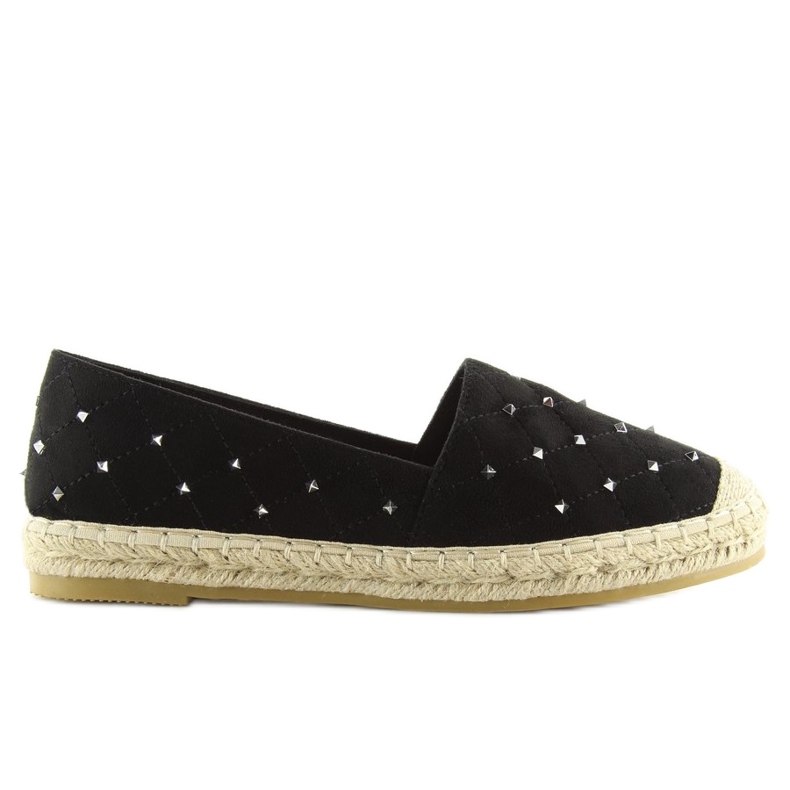 Schwarze Espadrilles mit Nieten 5481 schwarz 2