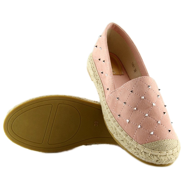 Espadrilles mit rosa 5481 rosa Nieten 1