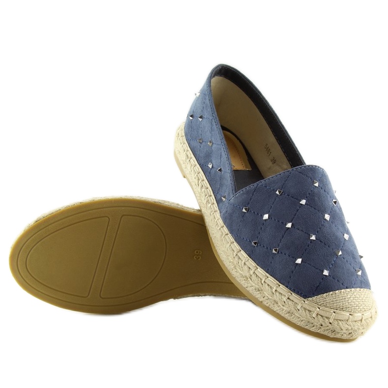 Espadrilles mit marineblauen 5481 blauen Nieten 1