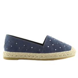 Espadrilles mit marineblauen 5481 blauen Nieten 2