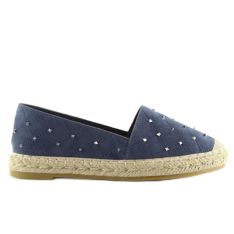 Espadrilles mit marineblauen 5481 blauen Nieten 2