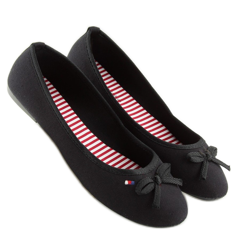 Schwarze Damenballerinas T141 schwarz 2