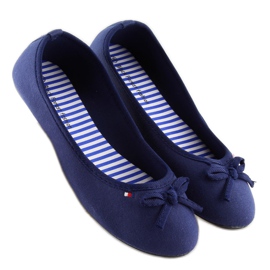 Marineblaue Ballerinas für Damen T141 Marine navy blau 2