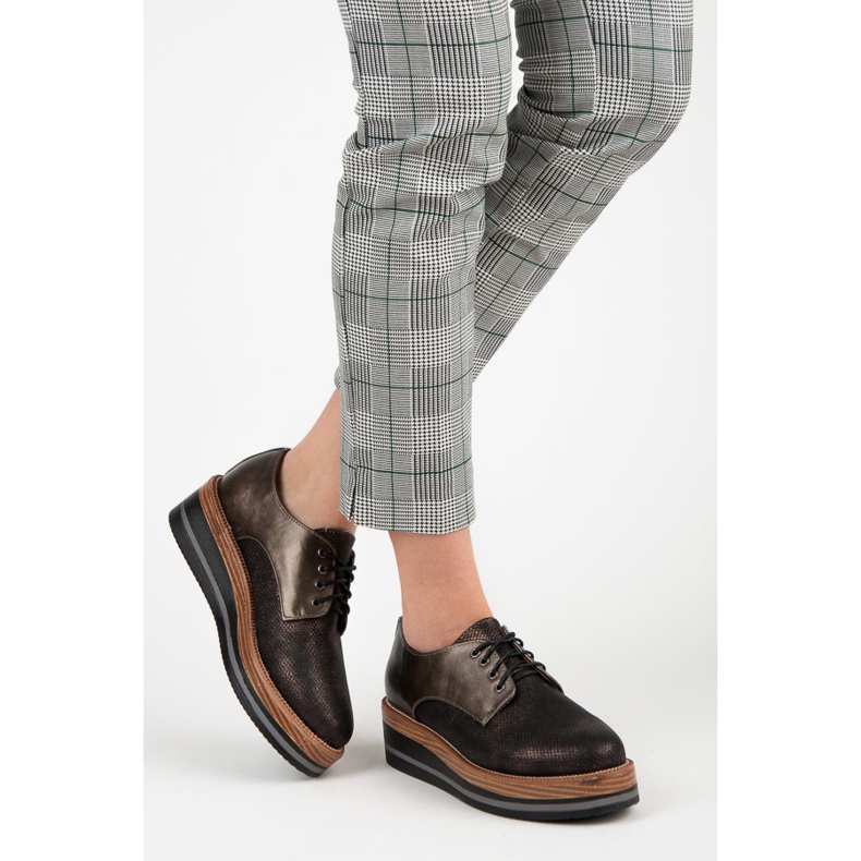 Kylie Stilvolle Keilschuhe braun 2