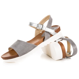 Flache Vinceza-Sandalen aus Wildleder grau 2