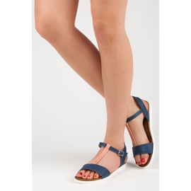 Flache VINCEZA-Sandalen blau 2
