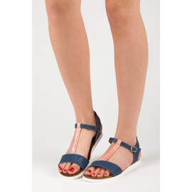 Flache VINCEZA-Sandalen blau 1