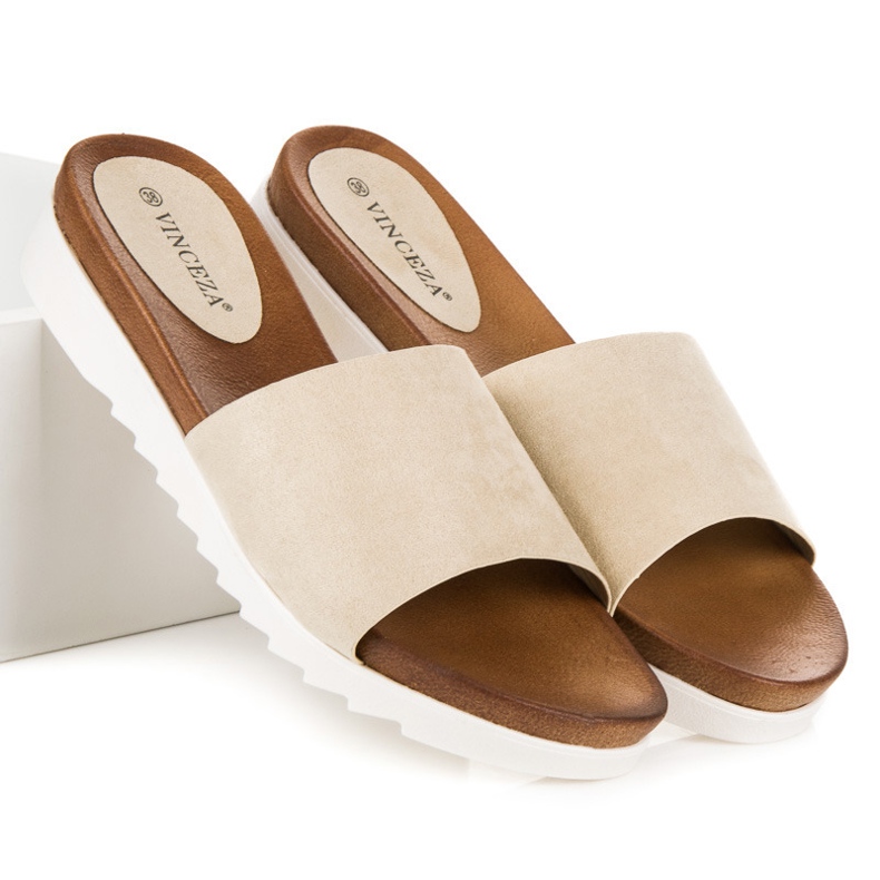 Beige Wildleder Vinceza Hausschuhe 1