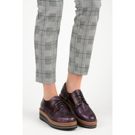 Kylie Stilvolle burgunderrote Keilschuhe 1