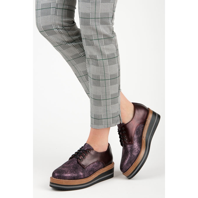 Kylie Stilvolle burgunderrote Keilschuhe 2