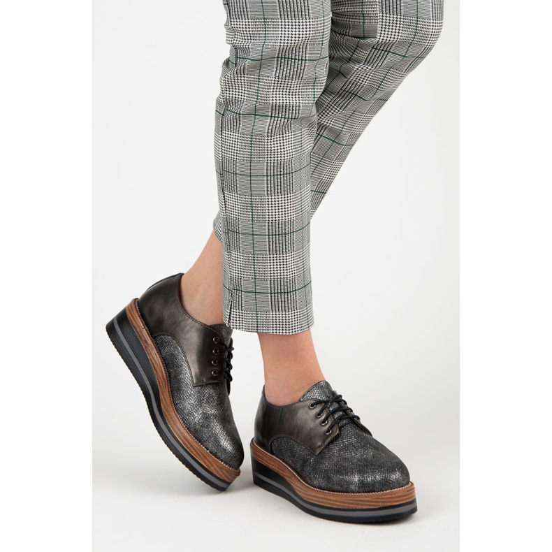 Kylie Stilvolle Keilschuhe grau 2