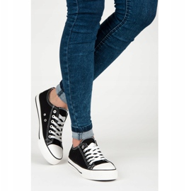 Frauen klassische schwarze Turnschuhe 2