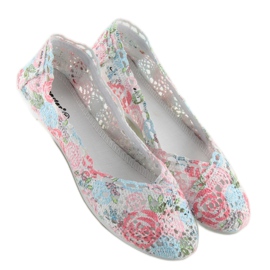 Ballerinas aus Spitze JX60P L.BLUE weiß 1